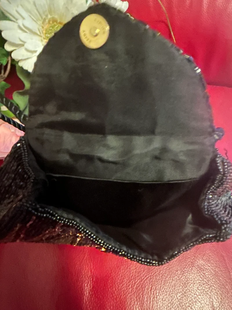 20er Jahre Abendtasche Perlen Schwarz Art Déco Vintage