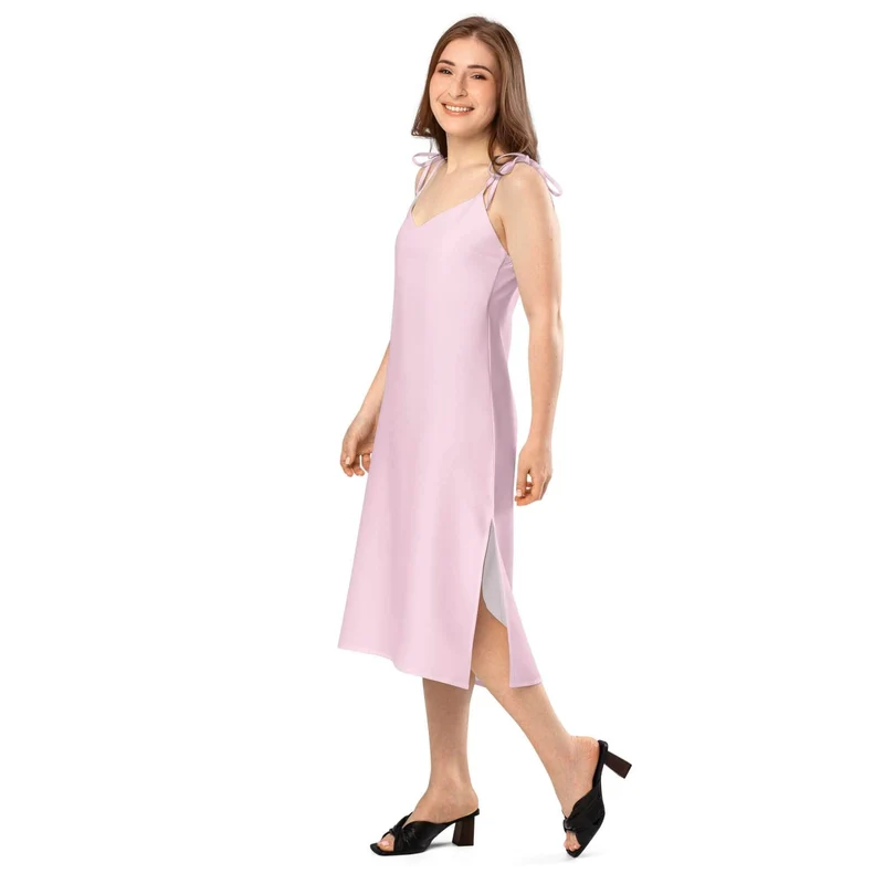 Romantic Charm and Effortless Elegance – The Soft Pink Slip Dress