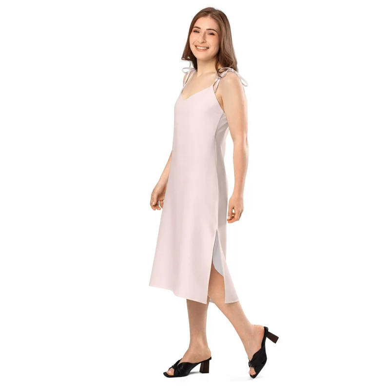 Soft Sophistication – A Light-Toned Slip Dress That Charms