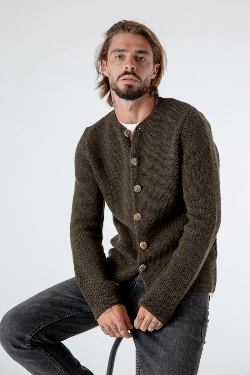 Gottseidank Strickjanker Toni oliv