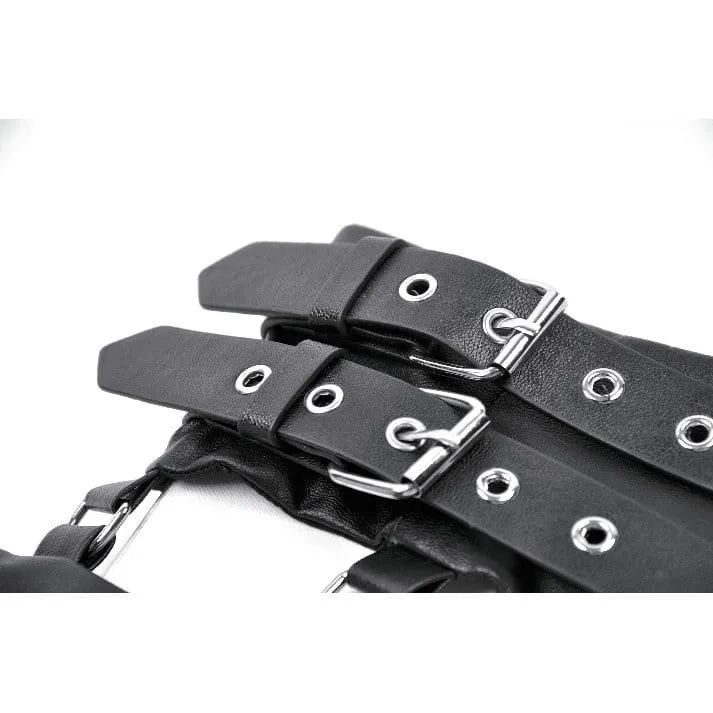 Punk-Gürtel für Damen mit Ösenschnalle, Reißverschluss und Taschen