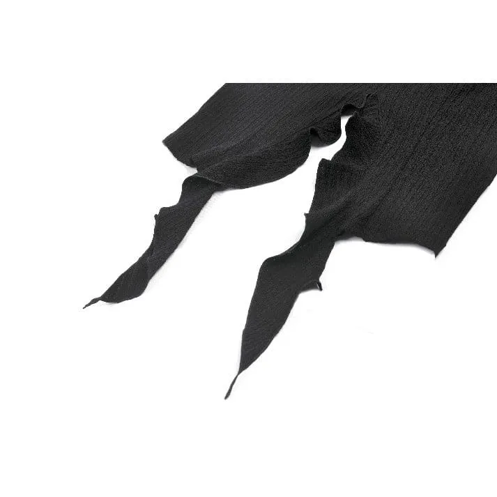 Gothic-Crop-Top mit gekreuzten Ärmeln, tiefem Ausschnitt und Bändern für Damen