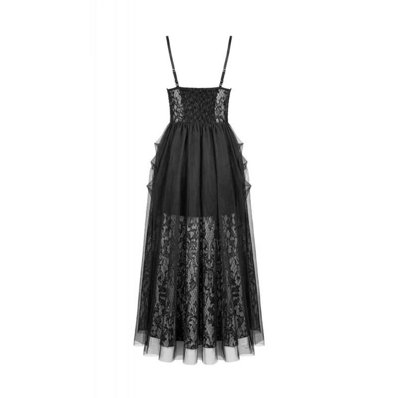 Gothic-Kleid mit floraler Spitze und Raffungen aus Mesh für Damen, Brautkleid