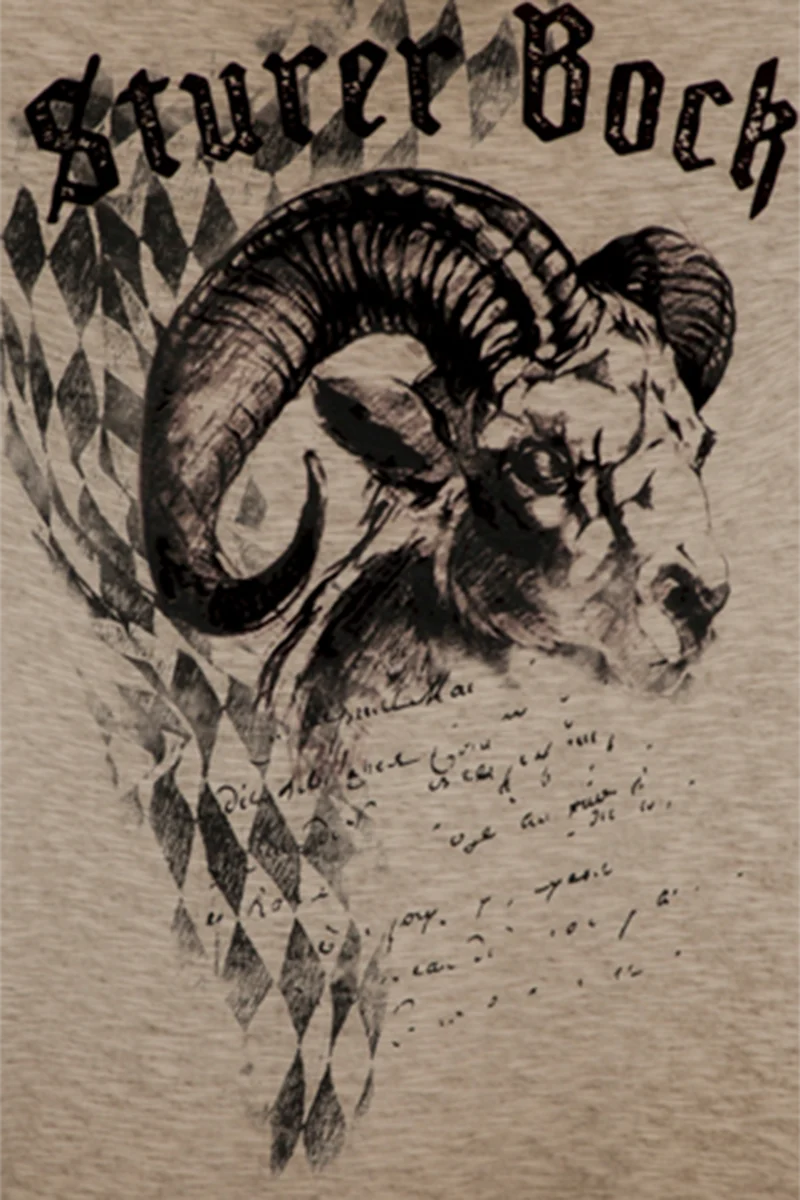 Herren T-Shirt 'Sturer Bock' mit Ziegenbock-Flockprint