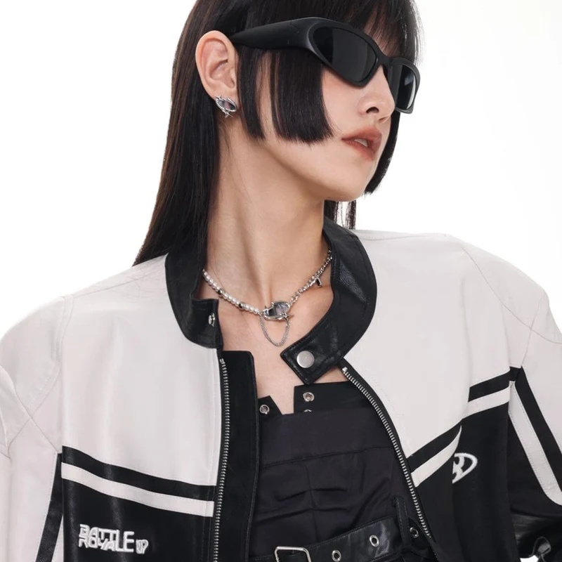 Damen Punk Planet Perlenkette