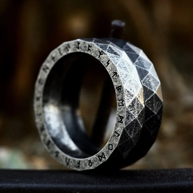 Punk-Rhombus-Buchstabenring für Herren