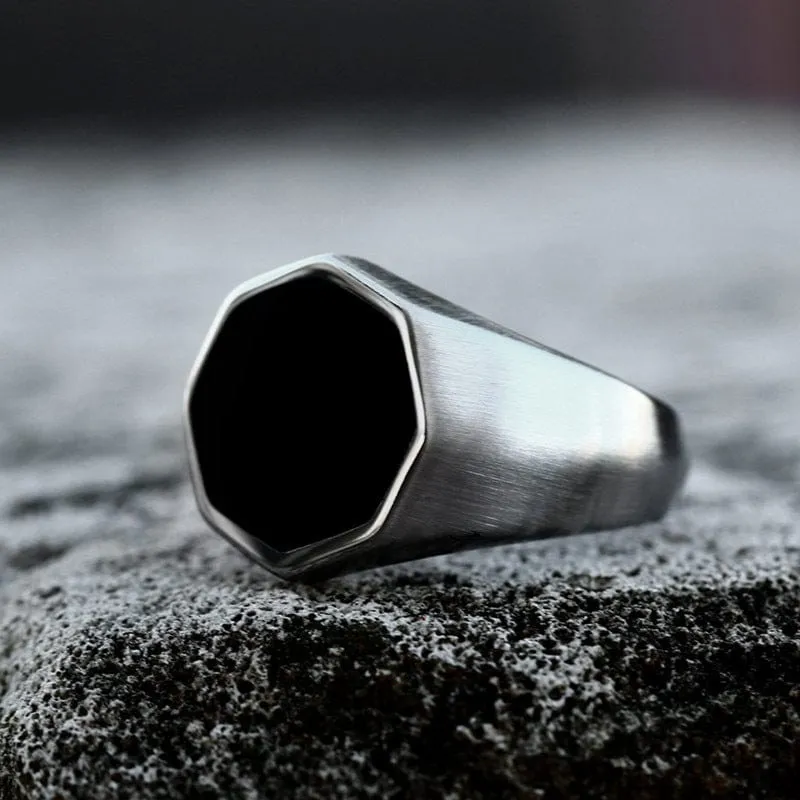 Sechseckiger Punk-Ring für Herren