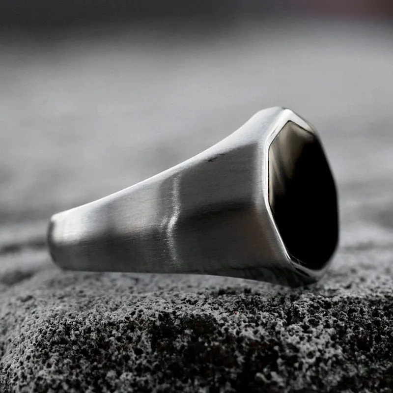 Sechseckiger Punk-Ring für Herren
