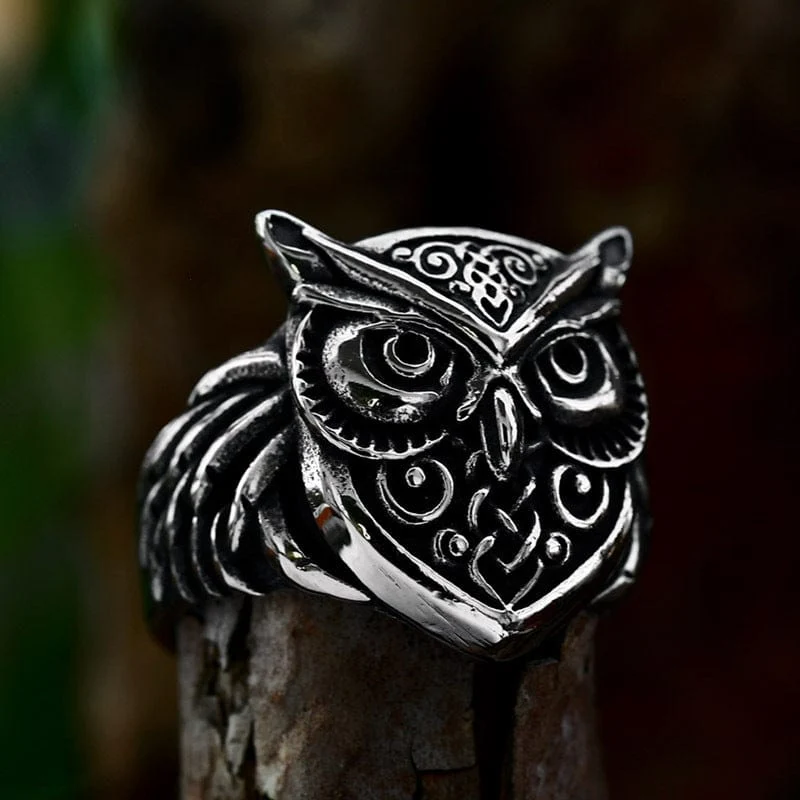 Herren-Punk-Eule-Ring