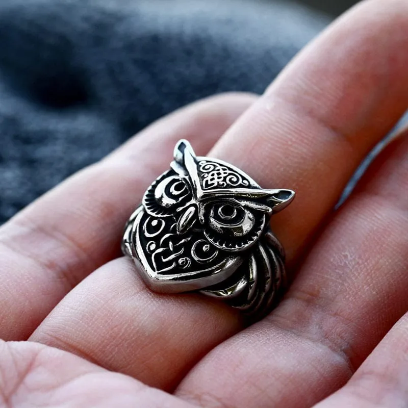 Herren-Punk-Eule-Ring