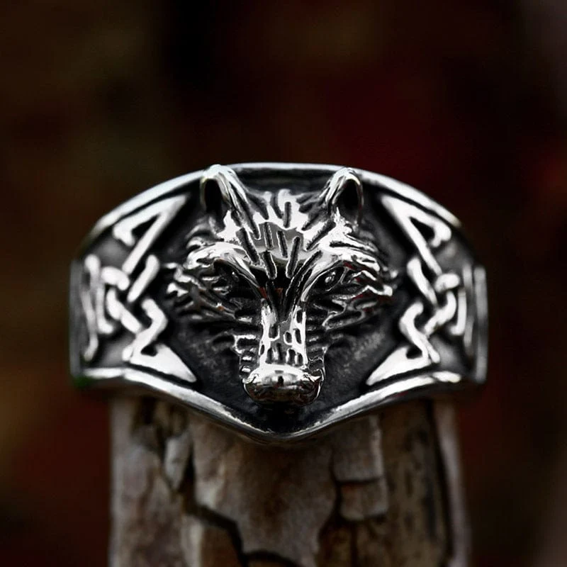 Punk-Wolfskopfring für Herren