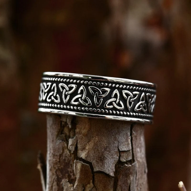 Herren-Punk-Wikinger-Ring mit keltischem Knoten