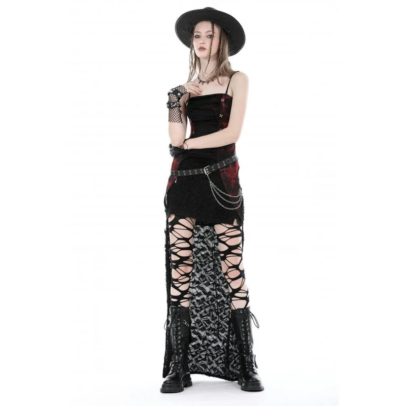 Unregelmäßig gerüschtes Batik-Vollbrustkorsett für Damen im Gothic-Stil