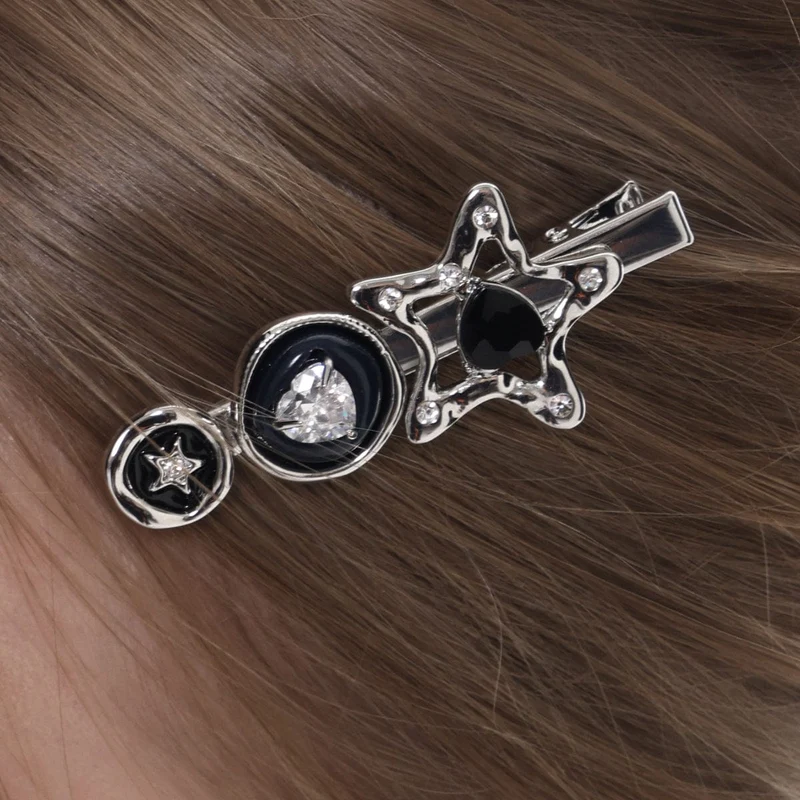 Damen-Haarspange mit Punk-Stein und Stern-Motiv