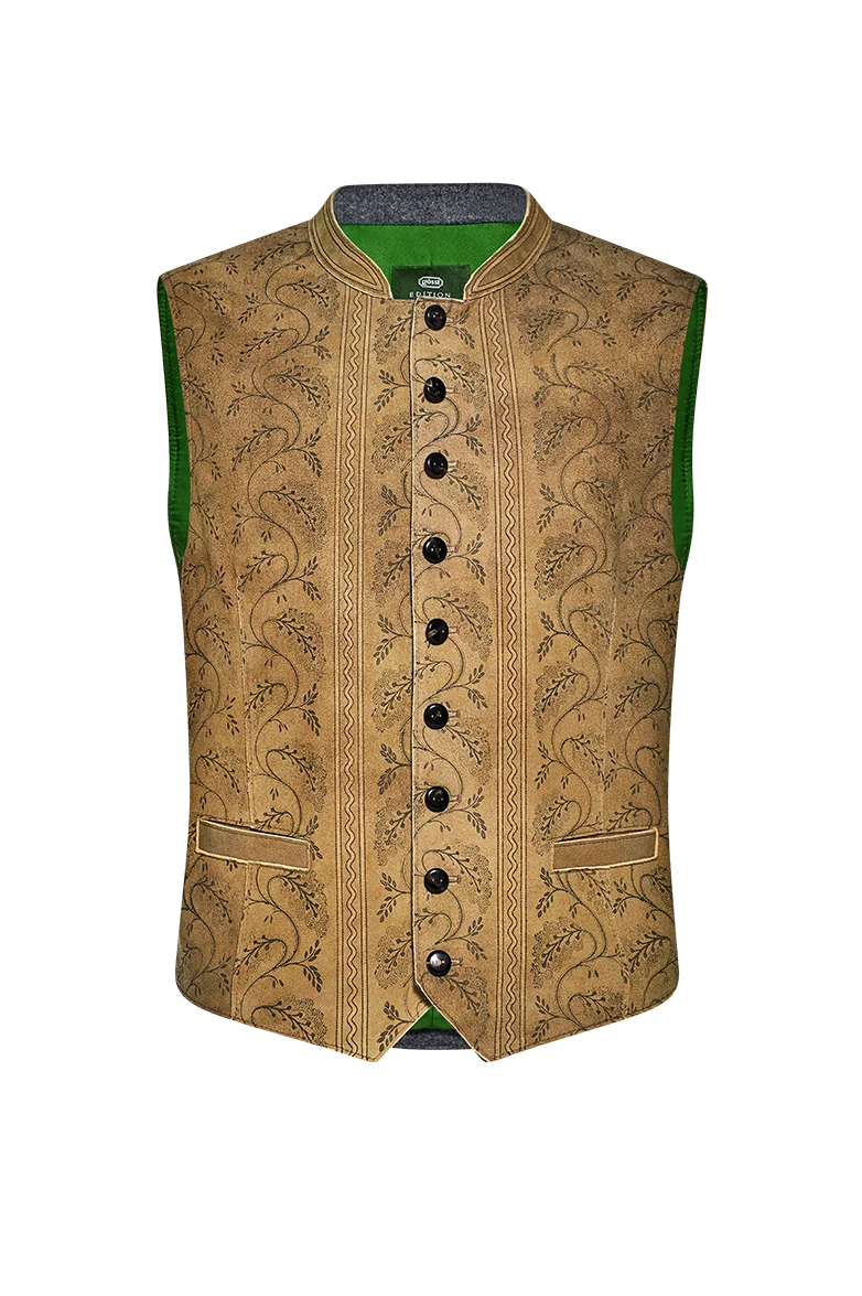 Gilet aus Leder mit Handdruck