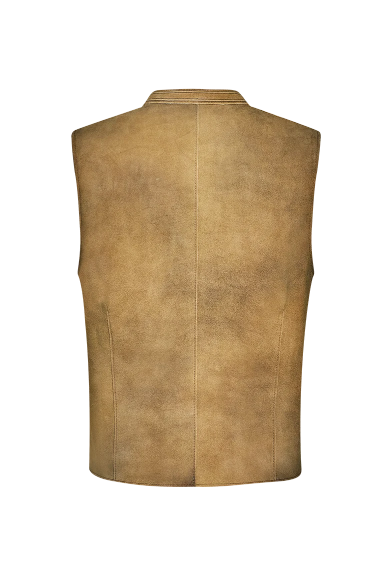 Gilet aus Leder mit Handdruck
