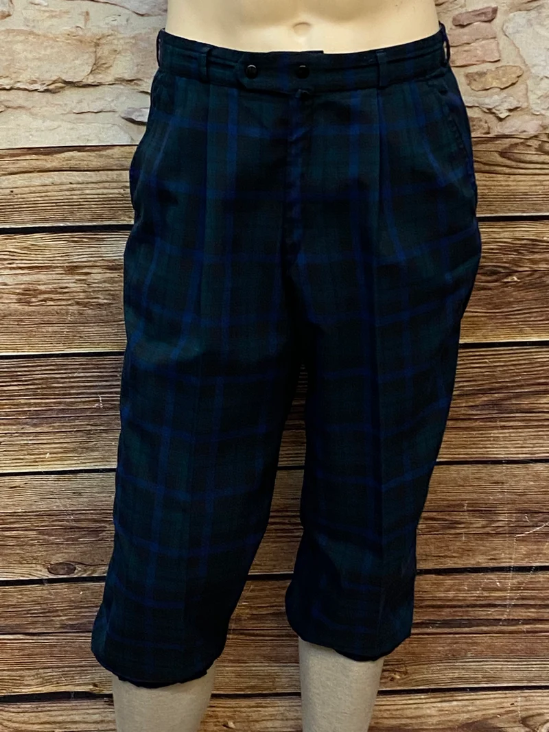Blaugrüne Karo-Knickerbocker Hose Gr. 50 – 20er Jahre Stil
