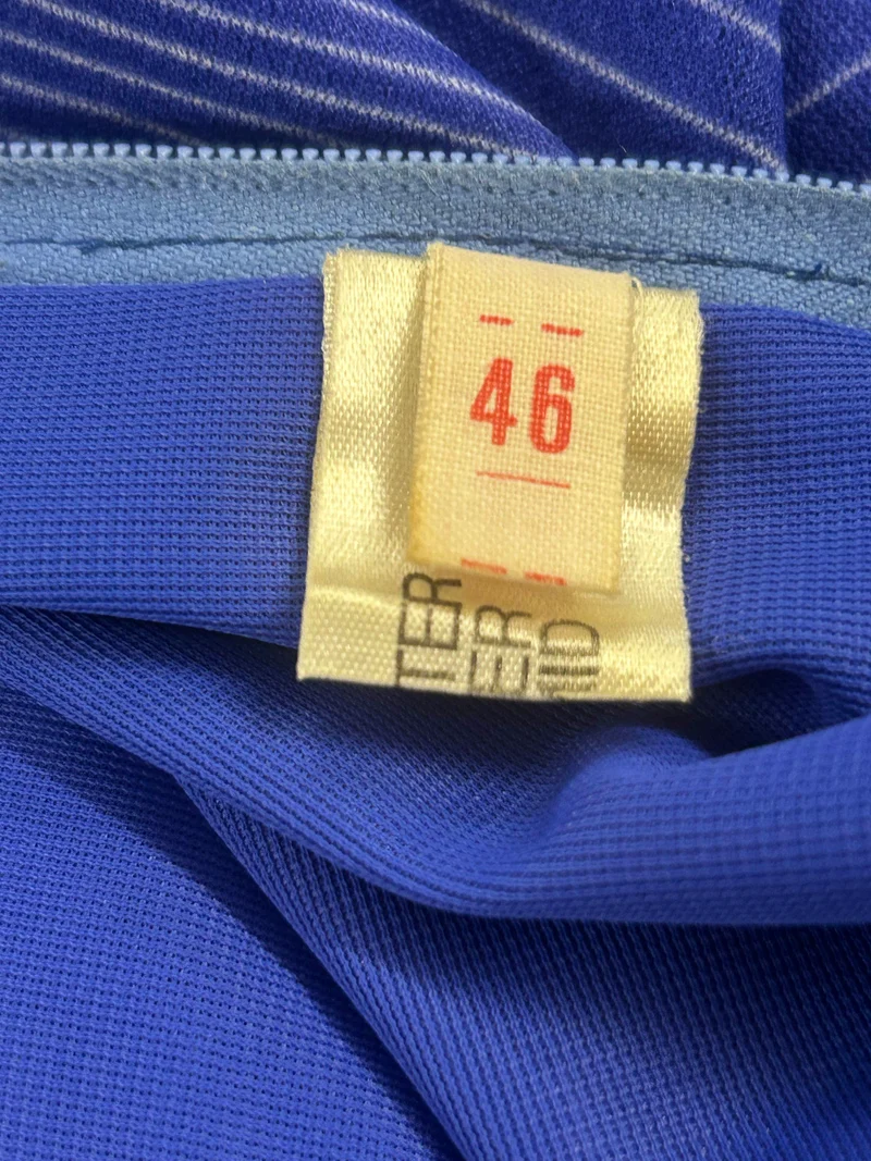 Original 70er Jahre Maxikleid blau floral Gr. 46