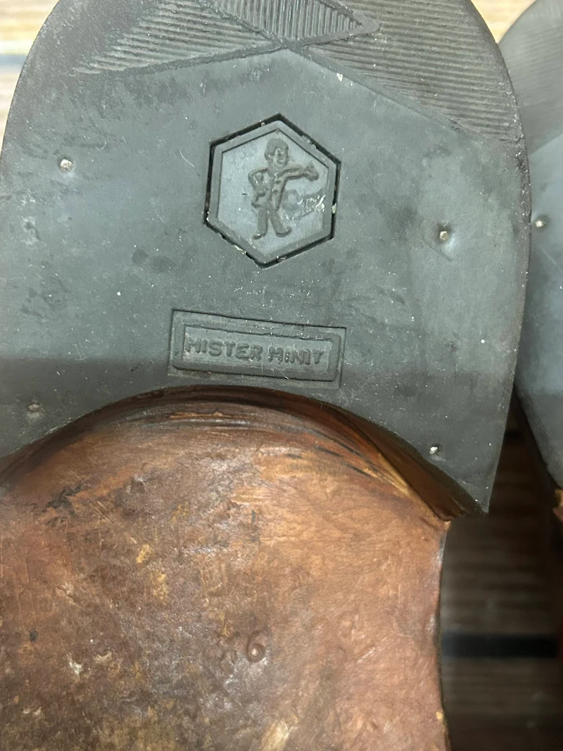 Vintage-Schuhe – 70er Jahre Echtleder in Braun, Gr. 42