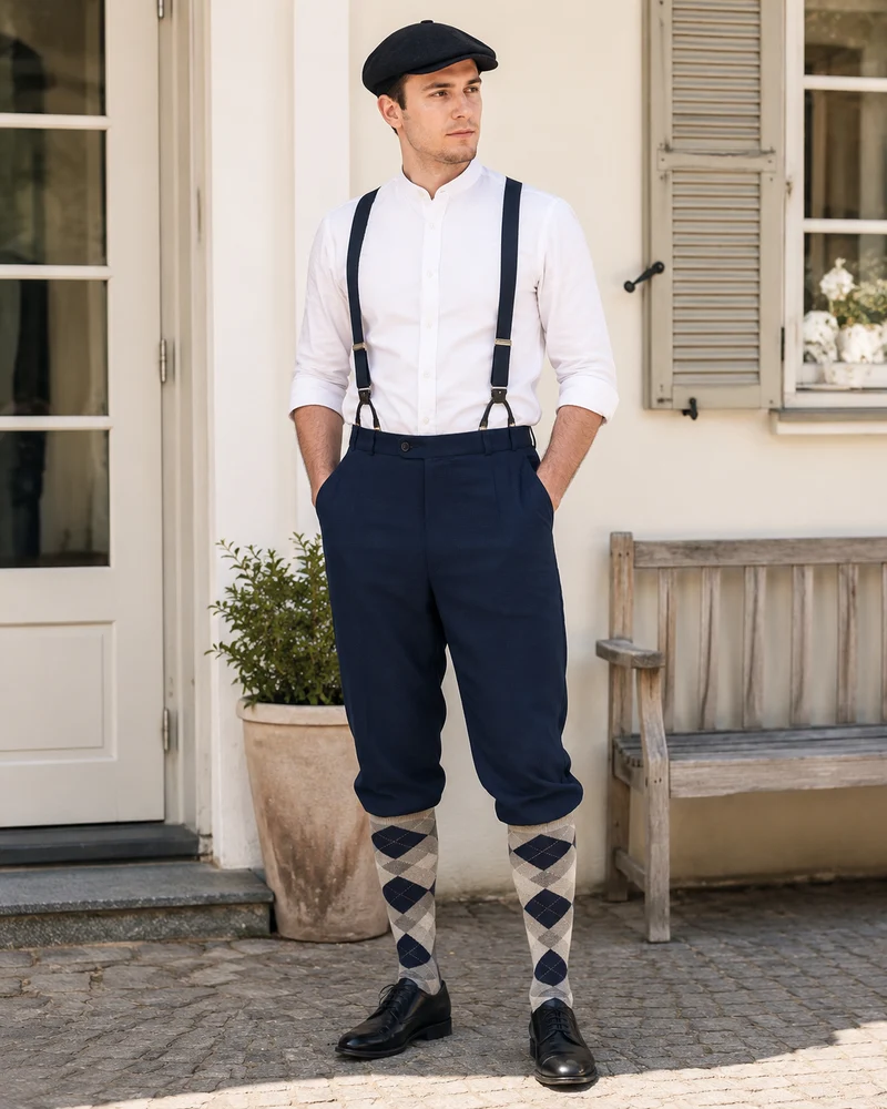 Vintage Knickerbocker Hose - Dunkelblau Größe 48