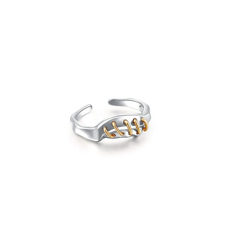Offener Ring mit Punk-Nähten für Damen