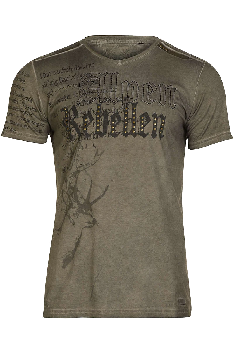 Herren Trachten T-Shirt V-Ausschnitt 'Alpen Rebellen'