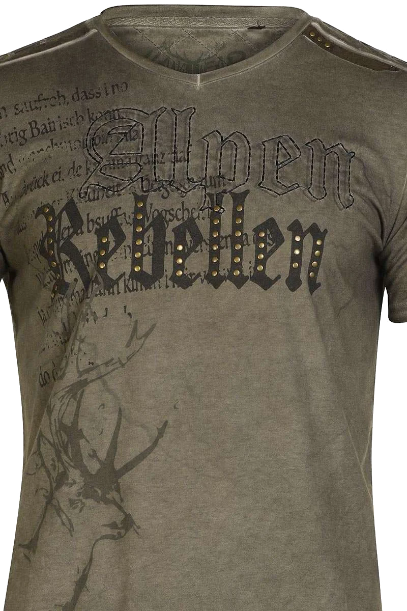 Herren Trachten T-Shirt V-Ausschnitt 'Alpen Rebellen'