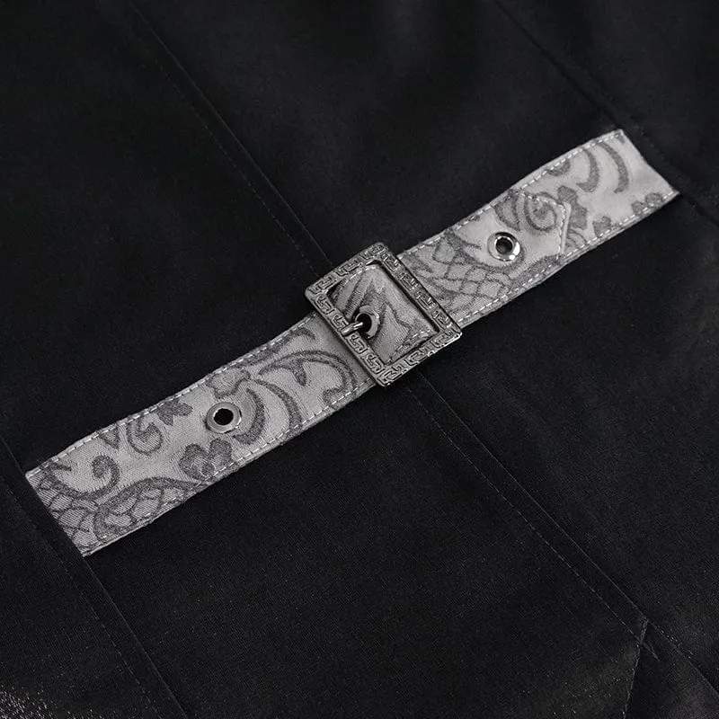 Gothic Cashew bedruckte Schwalbenschwanz-Weste für Herren Grau