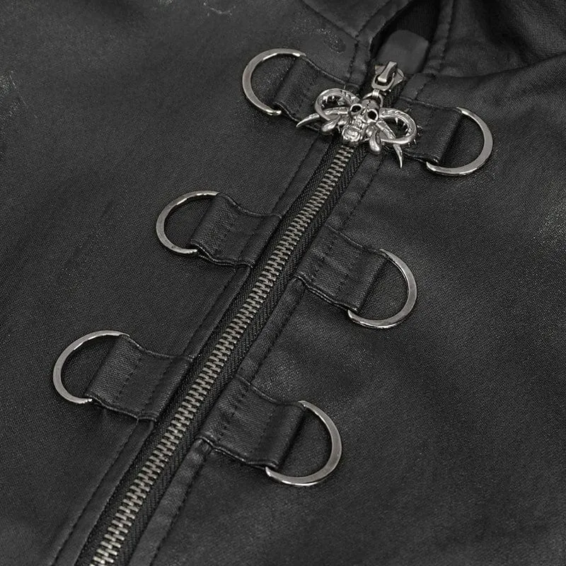 Gothic Stehkragen Distressed Jacke für Herren