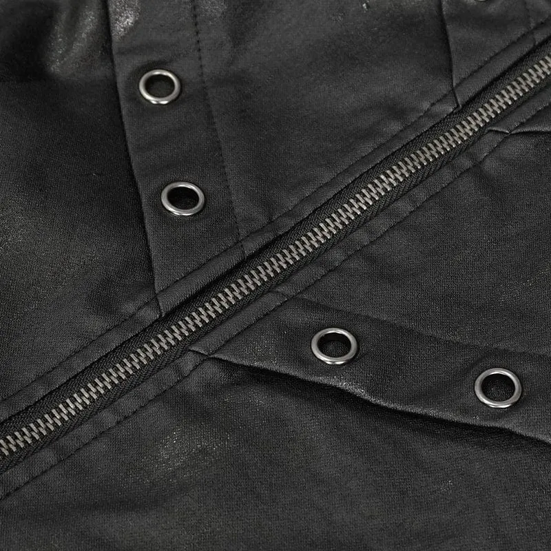 Gothic Stehkragen Distressed Jacke für Herren