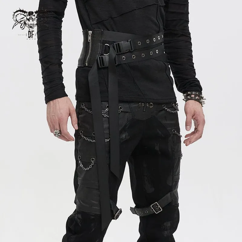Herren-Punk-Ösenschnallen Decussate-Gürtel