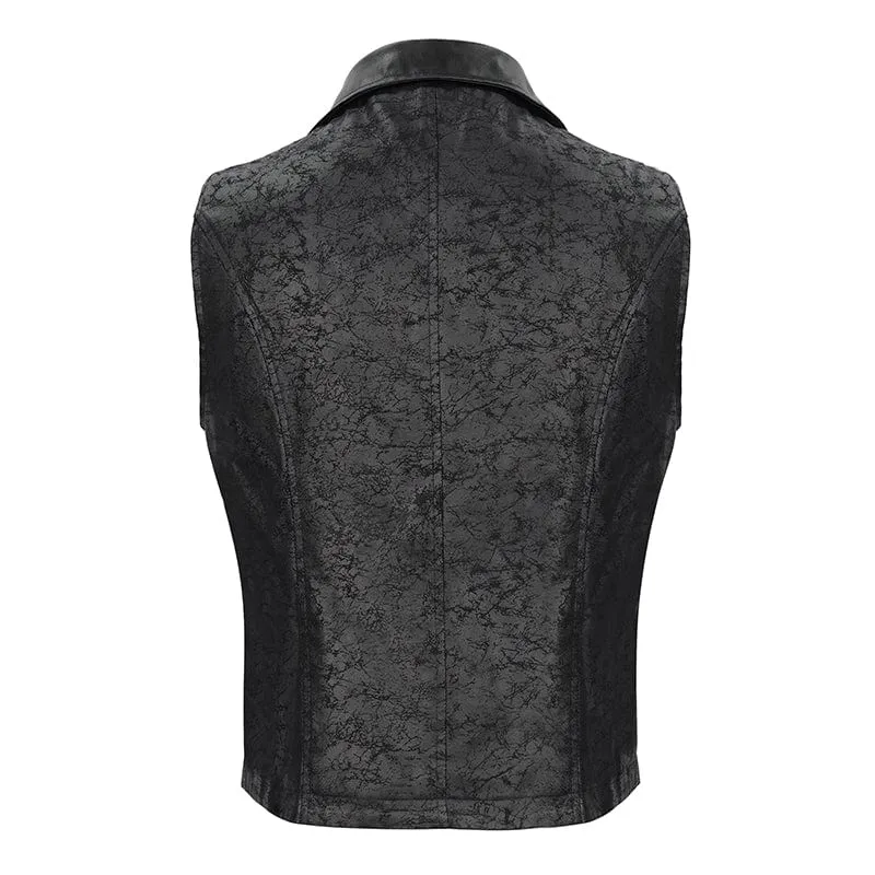Gothic Asymmetrischer Reißverschluss-Schnürweste für Herren