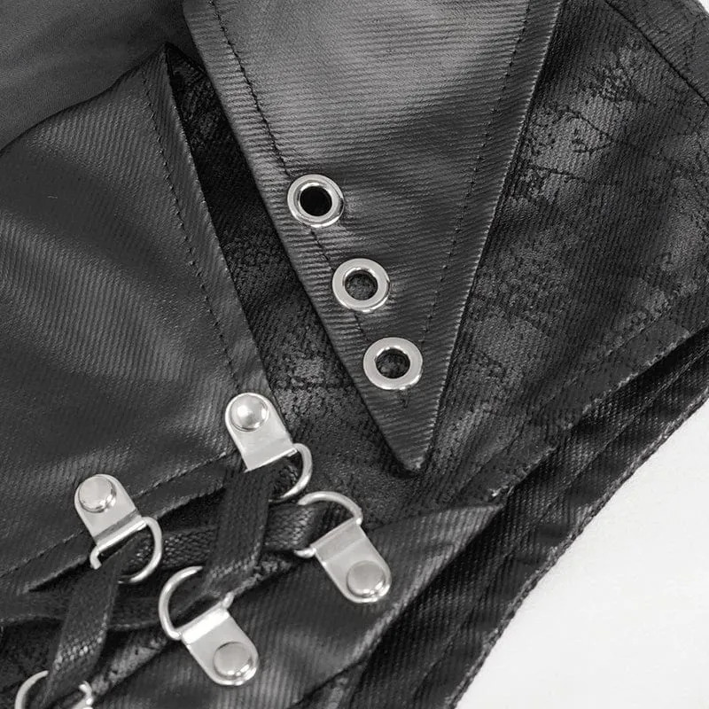 Gothic Asymmetrischer Reißverschluss-Schnürweste für Herren