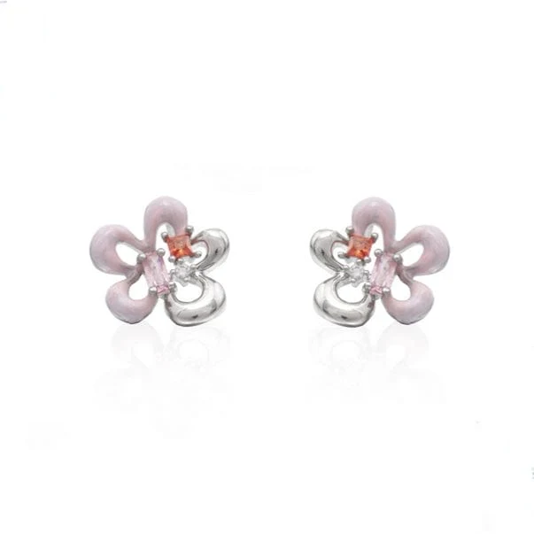 Damen Grunge Double Color Blumenohrringe