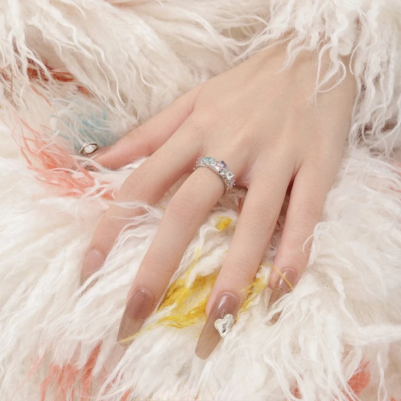 Offener Ring aus chromatischem Zirkon für Damen