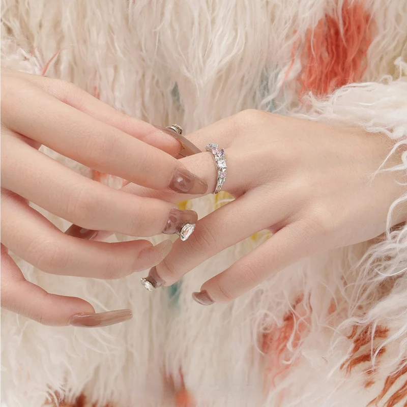 Offener Ring aus chromatischem Zirkon für Damen
