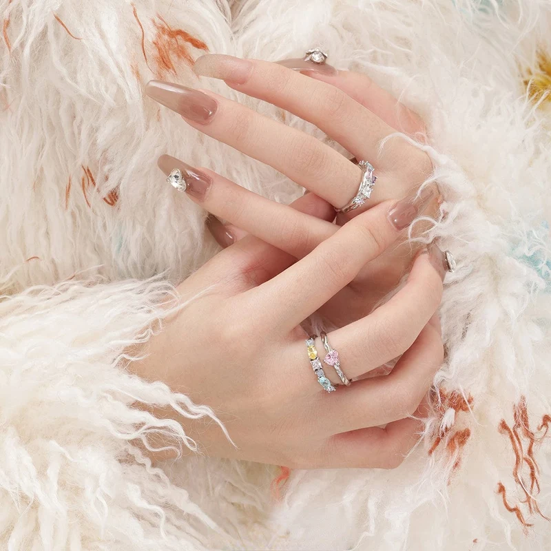 Offener Ring aus chromatischem Zirkon für Damen