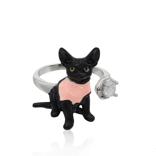 Offener Ring der Schmutz-rosa Katze der Frauen
