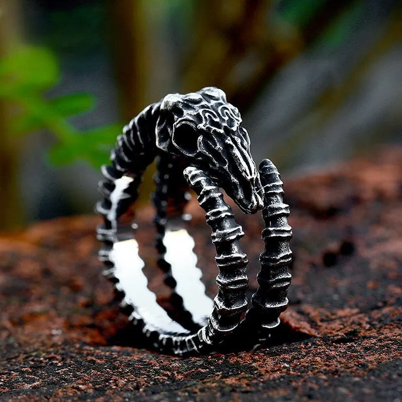 Herren-Punk-Schaf-Schädel-Ring