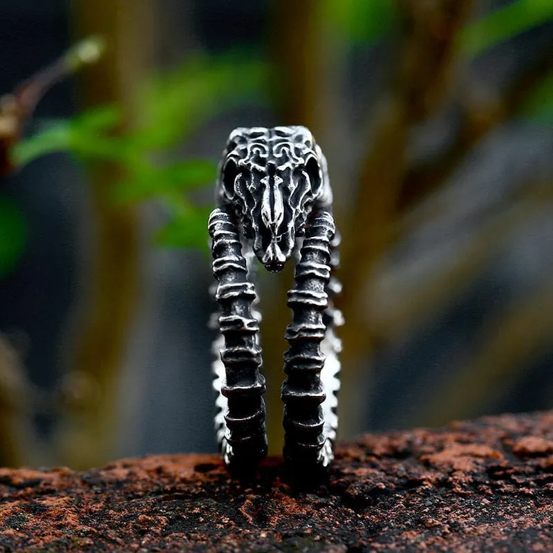 Herren-Punk-Schaf-Schädel-Ring
