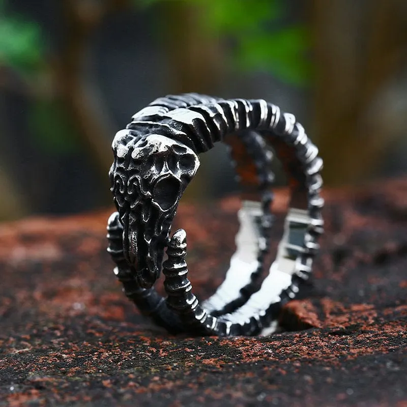 Herren-Punk-Schaf-Schädel-Ring