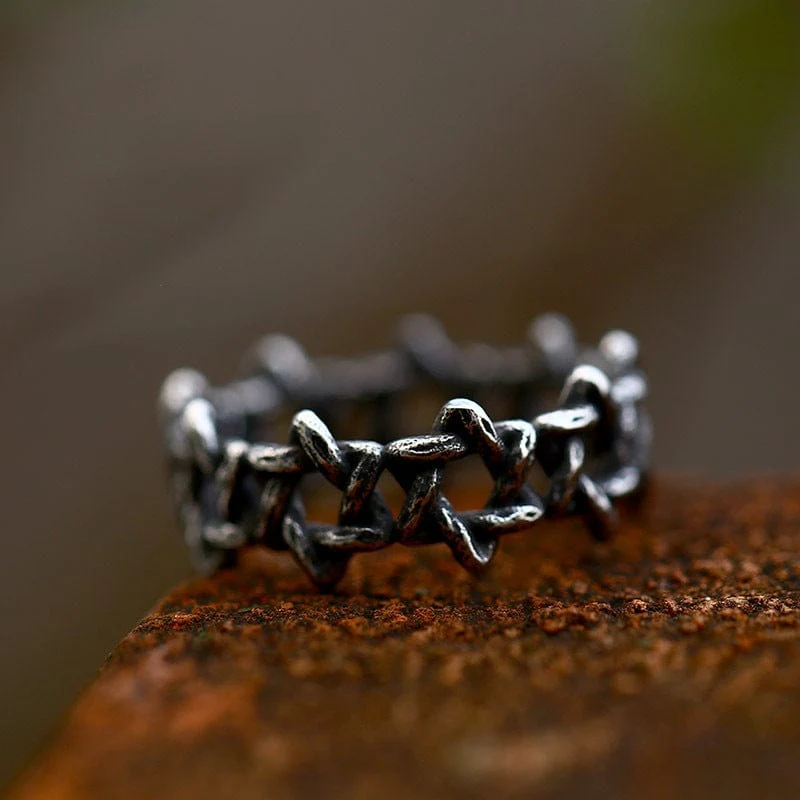 Punk-Hexagramm-Ring für Herren