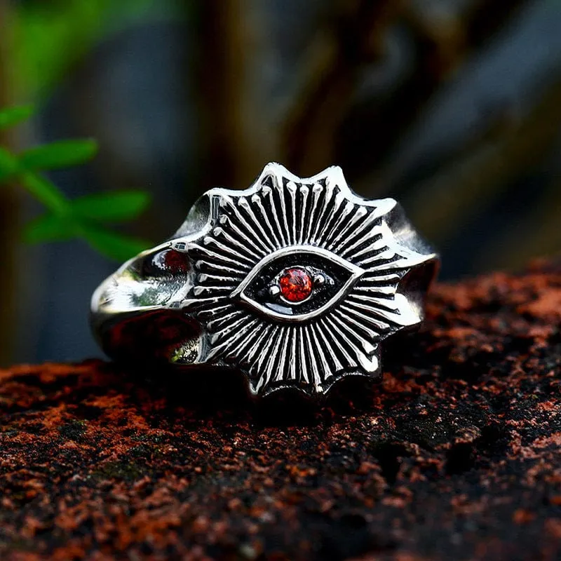 Herren Punk Evil Eyes Ring