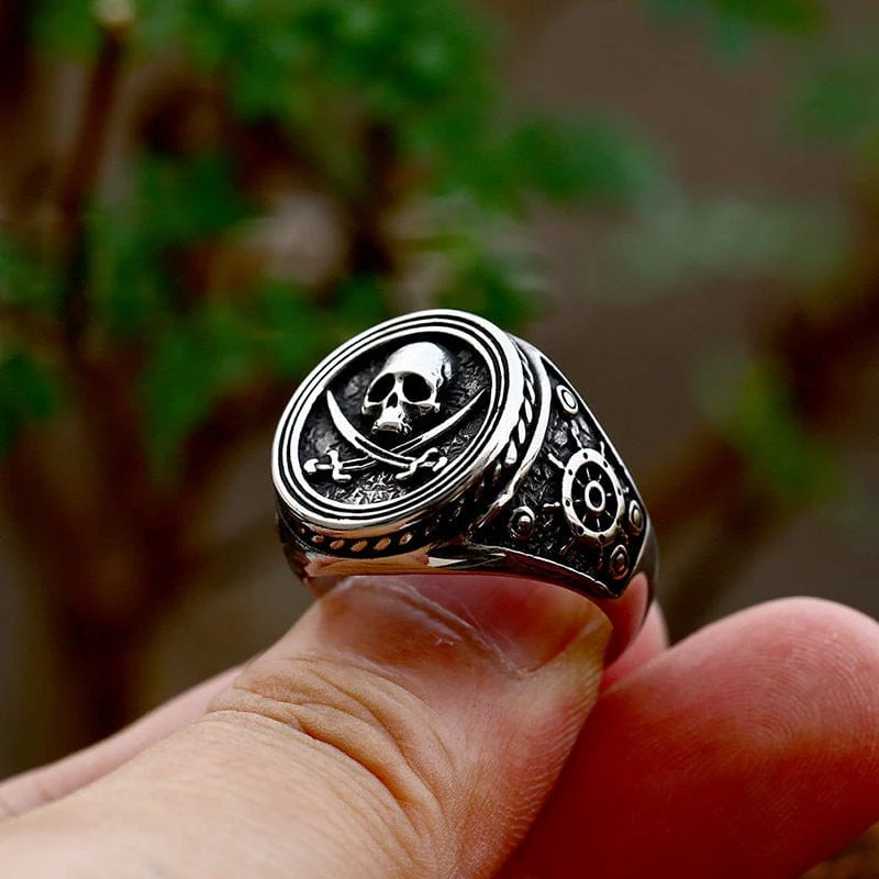 Punk-Piraten-Totenkopf-Ring für Herren