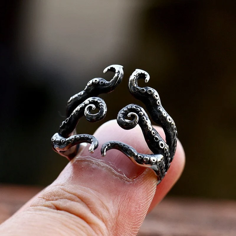 Herren Punk Octopus Tentakelring