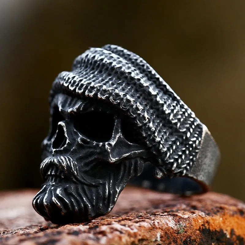 Herren Punk bärtiger Totenkopfring