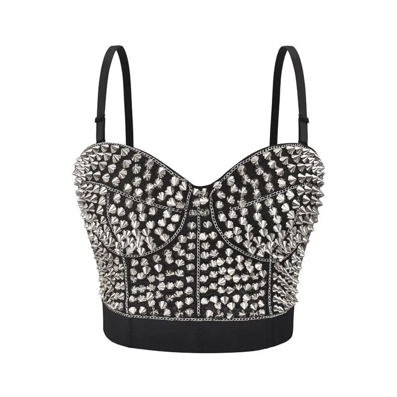 Damen Gothic Nieten Bustier
