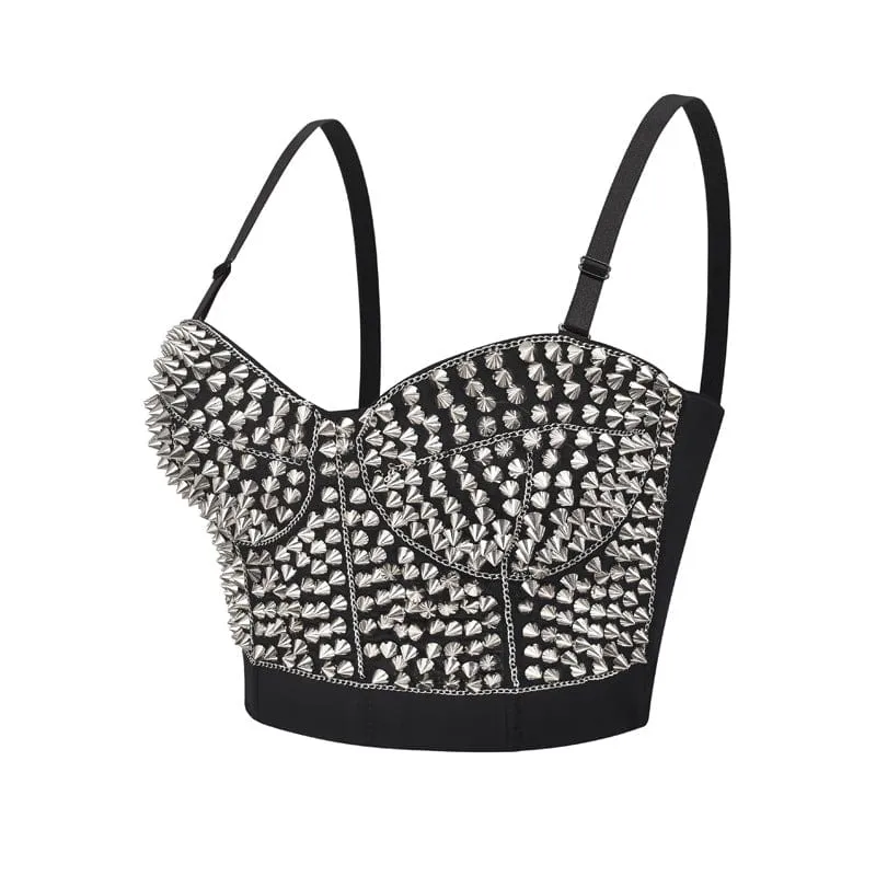 Damen Gothic Nieten Bustier