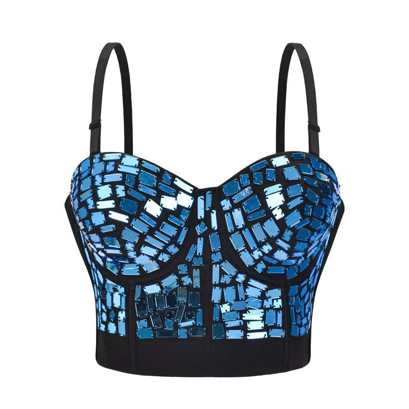Gothic Square Perlen Bustier für Damen