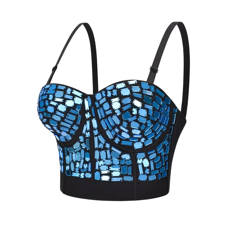 Gothic Square Perlen Bustier für Damen